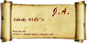 Jakab Alán névjegykártya