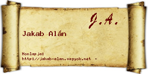 Jakab Alán névjegykártya